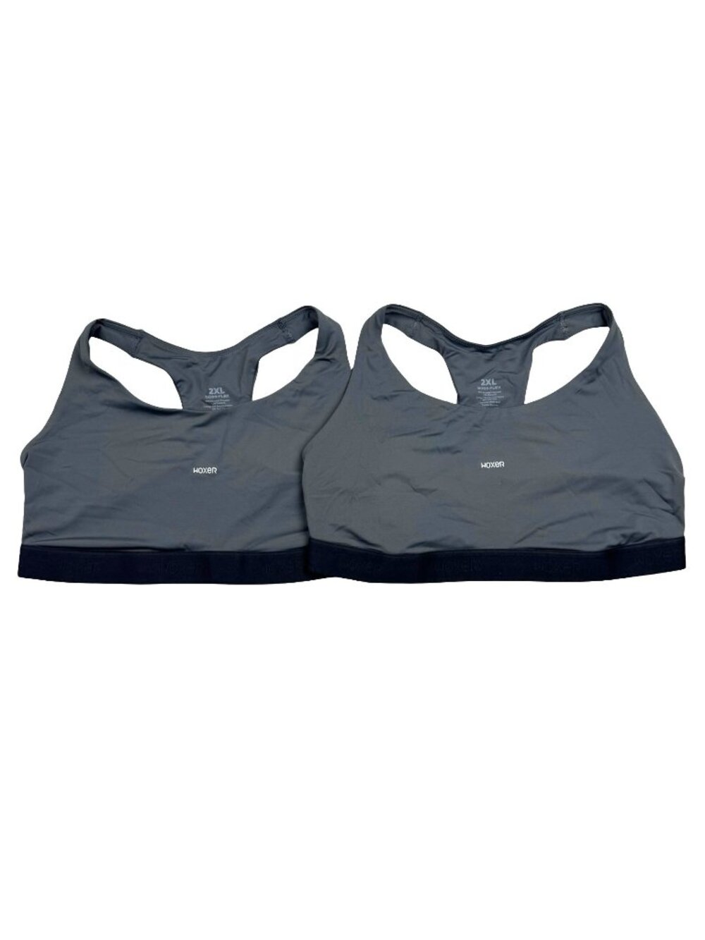 NEW Woxer Boss Flex Womens Sports Bra Activewear Top Gray • Size 2XL• Lot of 2